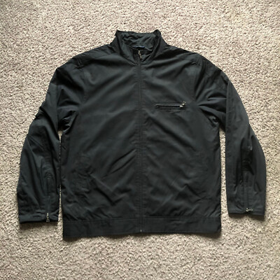 GAP Large Mens Black Bomber Zip-Up Jacket Casual Outerwear