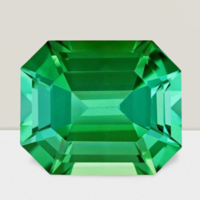 Green Tourmaline Octagon Cut Gemstone 2.1 Cts - 9x7 mm Lustrous Loose Gem