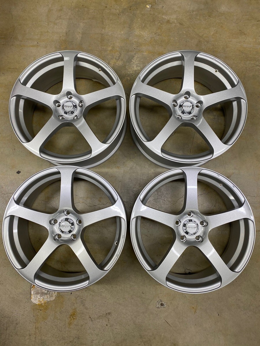 4) 19x8.0 Gewalt Evo 2 Bright Silver 5x114.3 +45 RARE!! | eBay