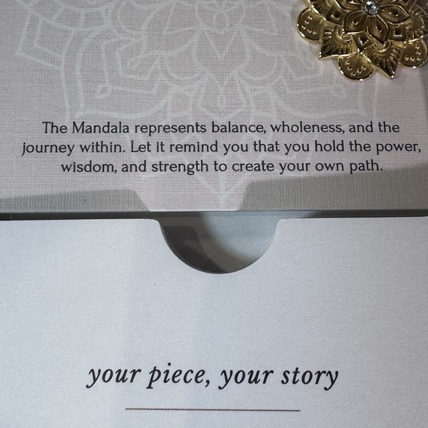 Alternate view of 18k Gold Plated Mandala Necklace Gift Anniversary Pendant 20” Adjustable Chain