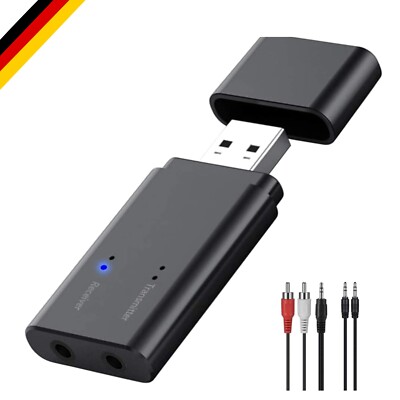 USB Bluetooth Adapter 5.3 2-in-1 Transmitter Receiver, Wireless Music Dongle
