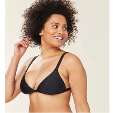 NWT Andie Swim Caicos Top Triangle Swim Bikini Black Size Small