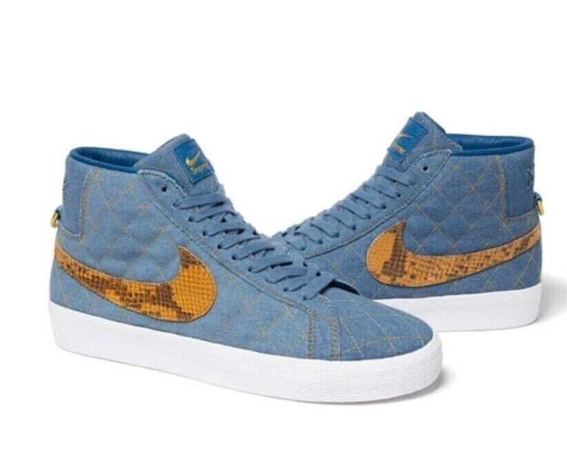 Nike X Supreme SB Zoom Blazer Mid QS 2 denim 9,5 Royaume Uni 