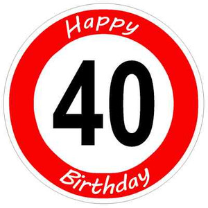 ALEGRE 40. Geburtstag Deko Set - Komplett-Partydeko Mit Verkehrsschild, Absperrband & Luftballons