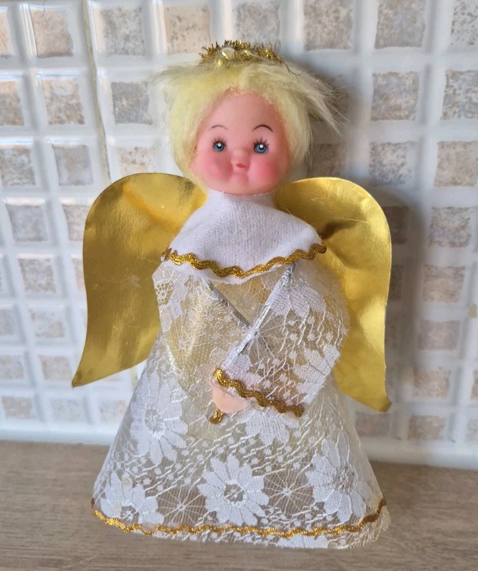 Vintage Christmas Decoration Angel Tree Topper 7 In