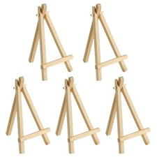 5 Pack Mini Wood Display Easel Stand for Painting Artist Tabletop Holder