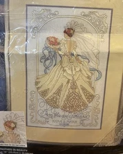 Bucilla Crewel Silk Ribbon Embroidery Kit Betrothed Beauty Bride Wedding 41189