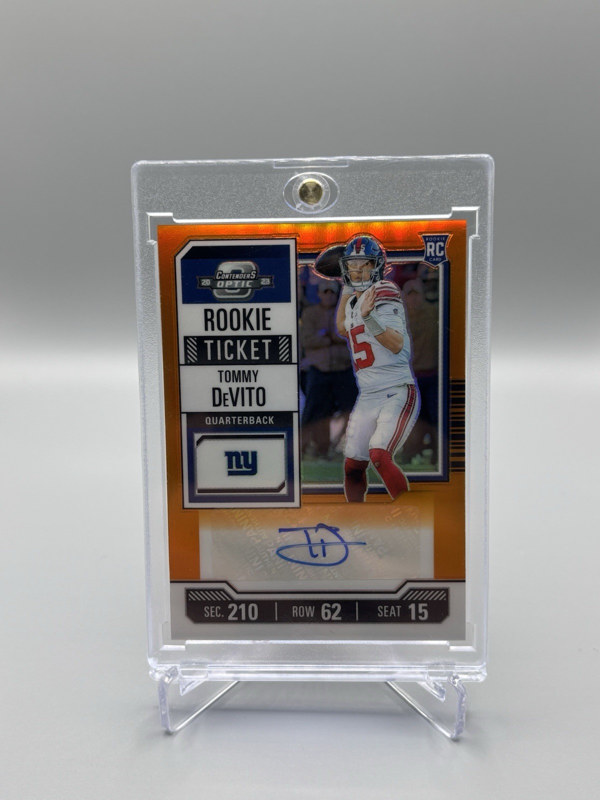 2023 Contenders Optic Rookie Ticket Autographs Tommy DeVito #153 Orange /50 RC