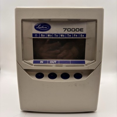 Lathem 7000E Time Clock Working No Key Wall Mount TESTED - READ