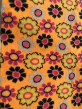 Orange Flower Plush Fleece Fabric Piece 27"x60 Sewing Crafts