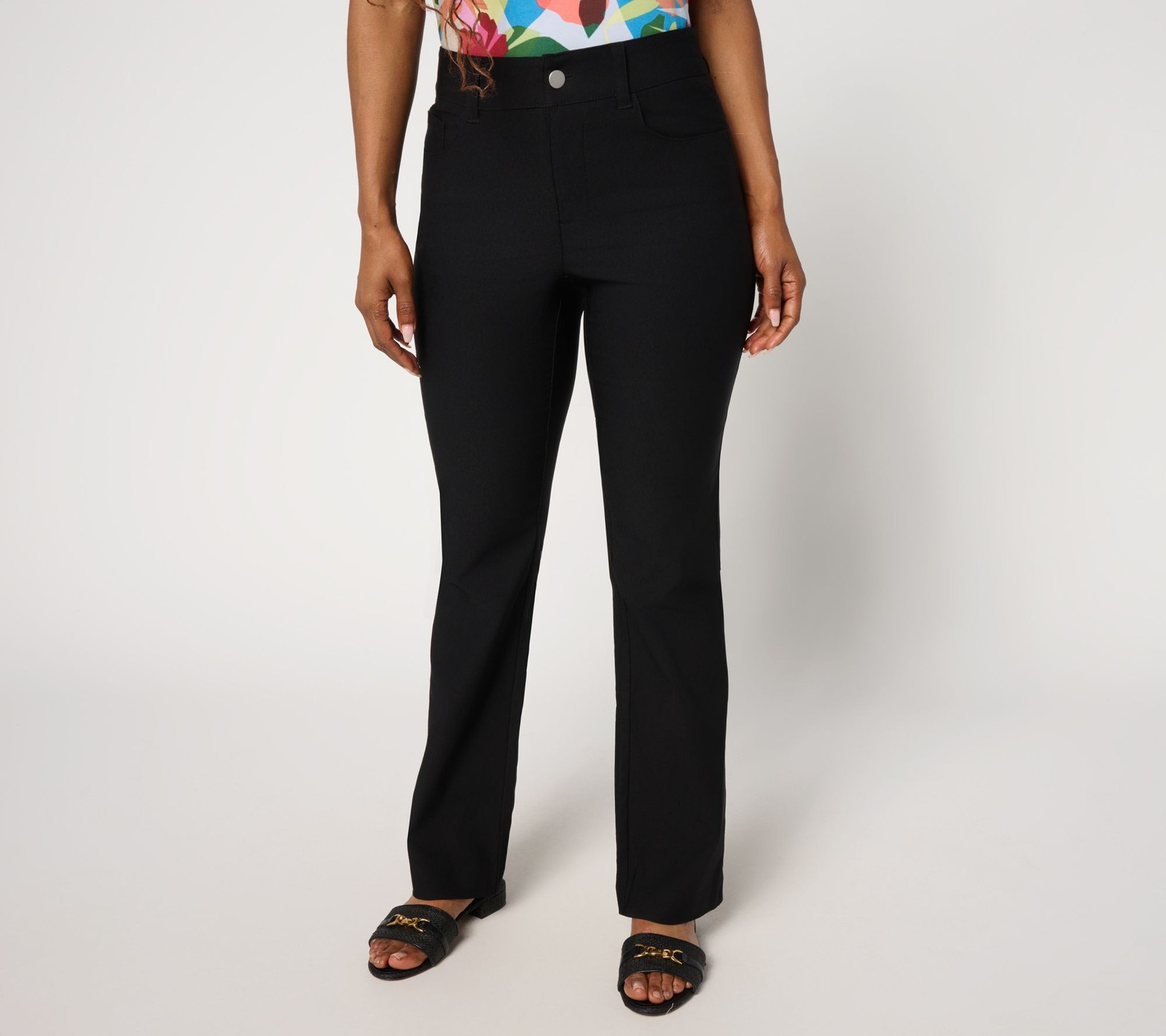 nicole by Nicole Miller Women's Pants Sz 4 Pocket Trouser Black A691691