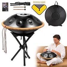 Handpan Drum 18 in 9 Notes G Minor Steel Hand Drum with Mallets Adult Gift