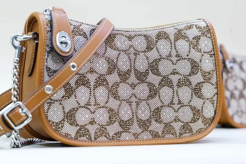 Coach Swinger 20 Crystal Signature Jacquard Shoulder Handbag - Burnished Amber