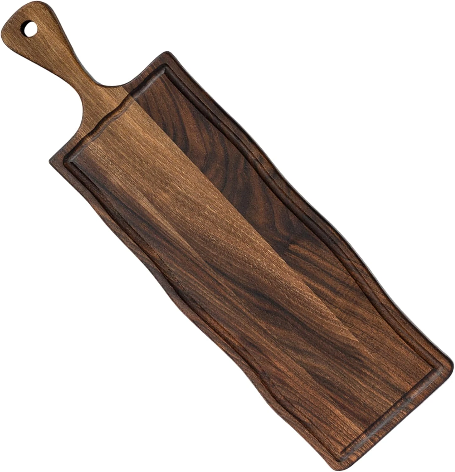 Walnut Wood Serving Board with Handle - Reversible Charcuterie Board 27.6