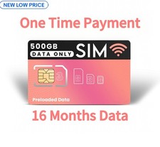 500GB Every Month /PrePaid SIM Card /UK SIM/Three SIM (NO CONTRACT) Preloaded 