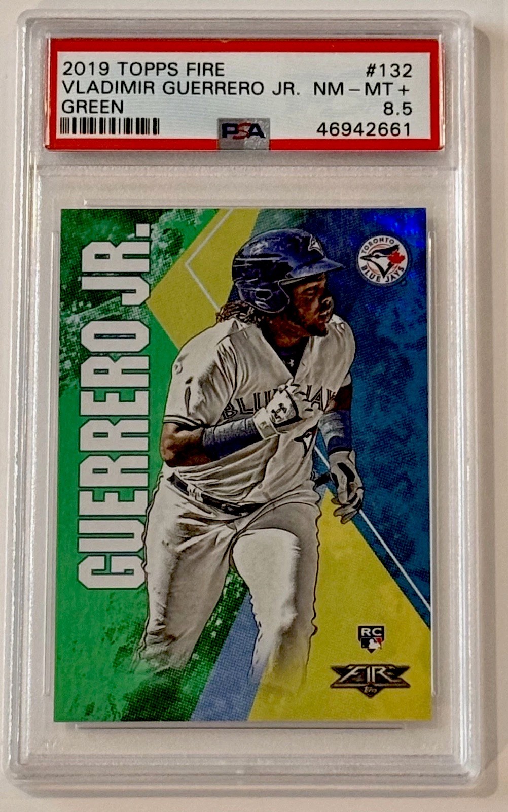 2019 Topps Fire Vladimir Guerrero Jr #132 Green /199 RC PSA 8.5 Rookie NUMBERED