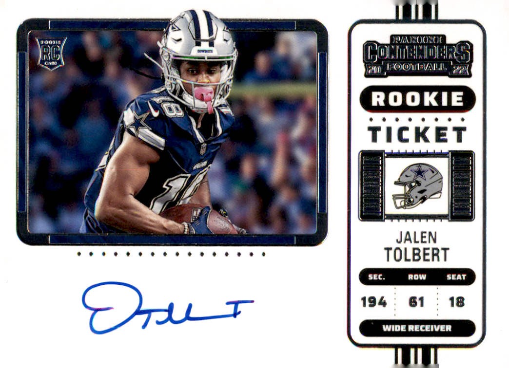2022 Panini Contenders #122 Jalen Tolbert Rookie Ticket Variation Auto
