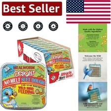 No Melt Mealworm Suet for Birds, 8-Pack, Perfect for -Round Feeding