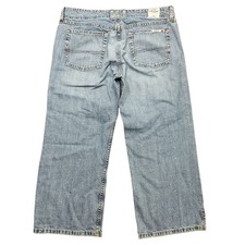 Lucky Brand Jeans USA Made Womens 10/30 X 22 In Blue Wash Sweet Crop Whiskered