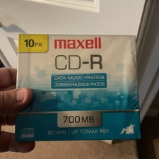 Maxell CD-R 10-Pack 700MB 80-Min 48x Recordable Compact Discs w/Jewel Cases New