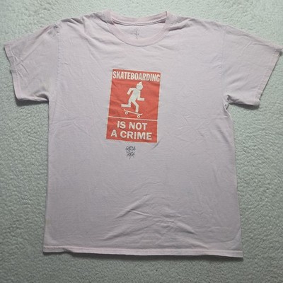 Travis Scott Cactus Jack Skateboarding Is Not A Crime Pink T-Shirt Mens Medium 