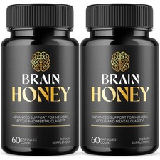 2 Pack Brain Honey Nootropic Natural Brain Supplement Brain Honey 120 Capsules