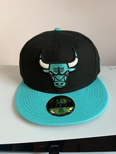 Chicago Bulls NBA Black and Teal New Era 59Fifty Fitted Hat