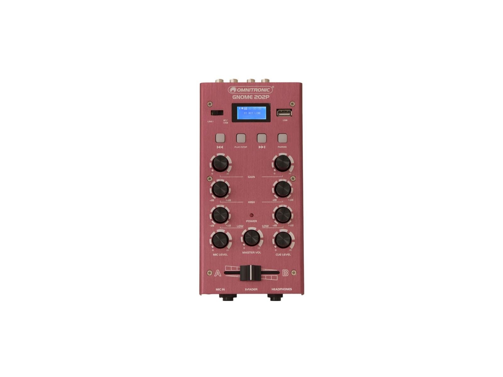 Mini Mixer DJ Omnitronic GNOME-202P Rosso: Streaming Bluetooth Wireless