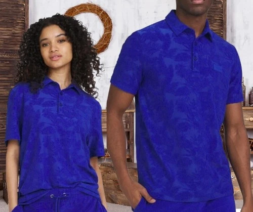 Dogg Supply by Snoop Men’s SIZE M Jacquard Terry Short Sleeve Polo Shirt ROYAL - Picture 1 of 14