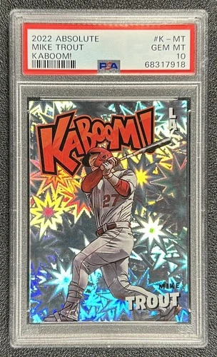 MIKE TROUT PSA 10 2022 PANINI ABSOLUTE #K-MT KABOOM KABOOM! ANGELS SSP 7918