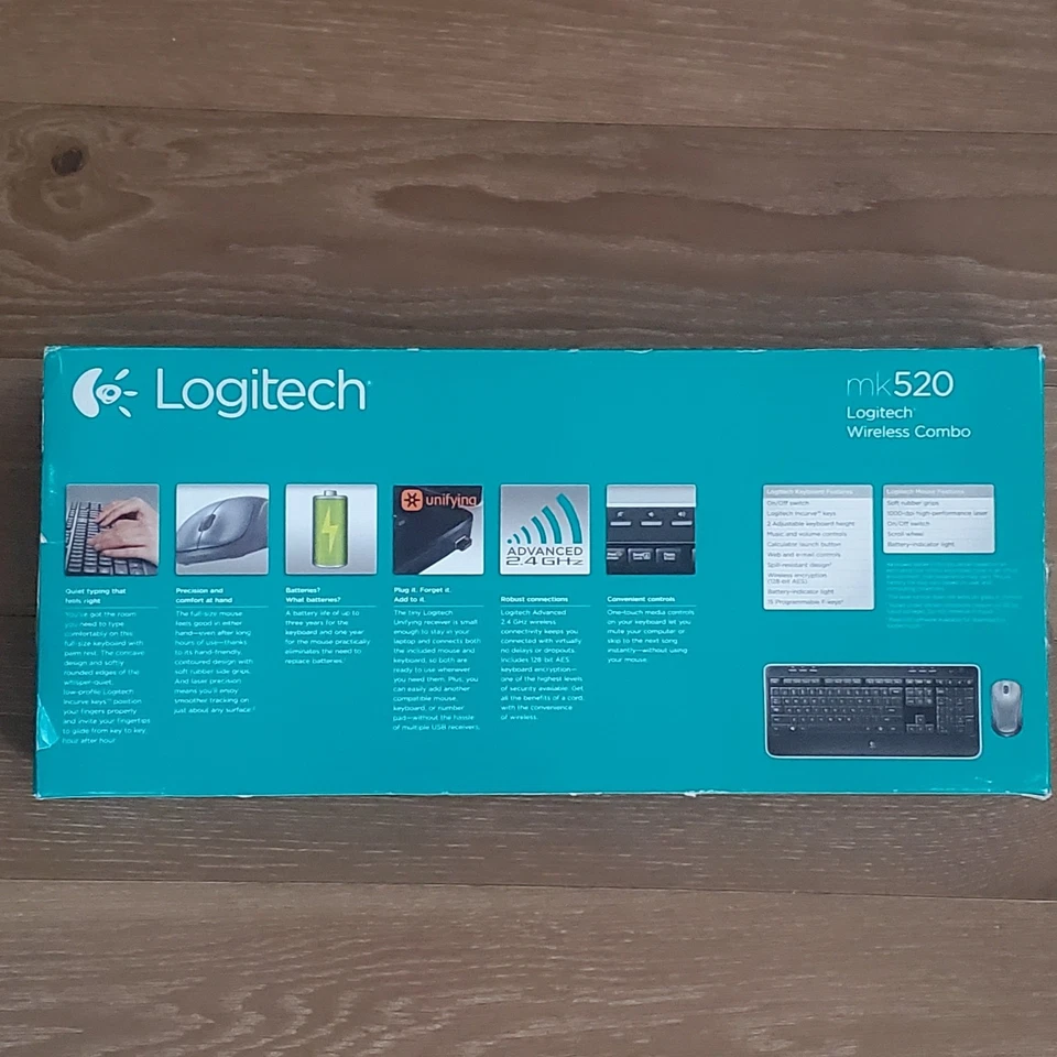 Logitech 920-002553 MK520 Advanced 2.4 GHz Wireless Keyboard and Mouse Combo NEW - Image 2 of 4