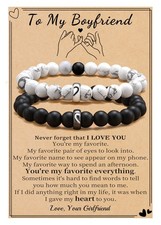 Gifts for Boyfriend, Boyfriend Birthday Gifts Matching Bracelets Heart Beaded Br