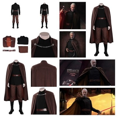 Star Wars: Count Dooku Cosplay Costume+Cloak Halloween Count Dooku fullset
