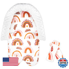 Rainbow Baby Car Seat Head Support Cushion Strap Covers Infant Newborn Minky Sof