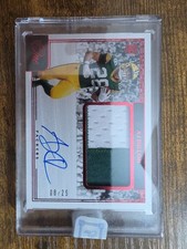 2020 Panini One - Rookie Patch Autographs AJ Dillon #24 Red /25 Green Bay