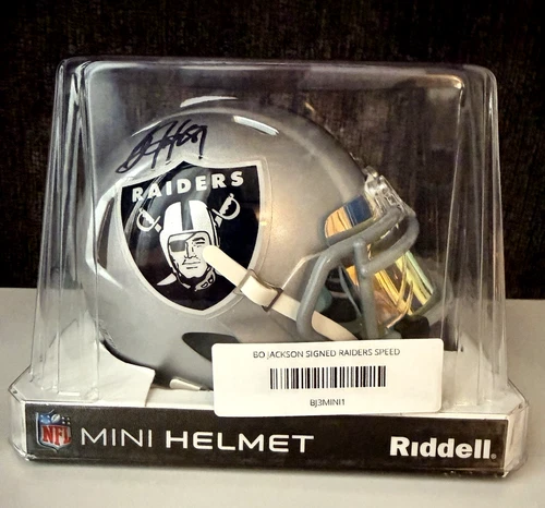 Bo Jackson Autographed Oakland Raiders Speed Mini Helmet - BAS HL0001-1