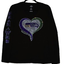 Seahawks rhinestone bling long sleeved shirt XS S M L XL XXL 1X 2X 3X 4X 5X