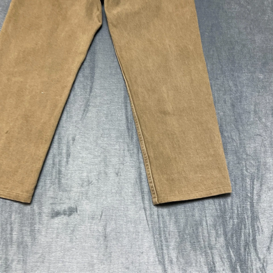 Vintage Lee Pants Mens 32x30 Brown Canvas Cotton Medium Wash Straight Leg - Image 2 of 4