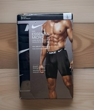 Nike Essential Micro Long Boxer Brief 3 Pack Black Dri-FIT Men's Large KE1026O