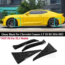 For Camaro SS LT RS 2016-2023 Front & Rear Gloss Black Splash Guard Mud Flap Set