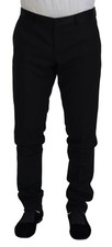 Dolce & Gabbana Black Wool Chino Dress Formal Men's Pants