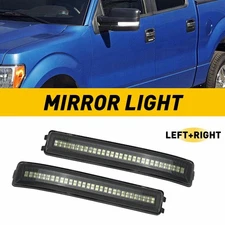 2x Side Mirror Turn Signal Lights White LED For 2009-14 Ford F150 Reflector Lamp