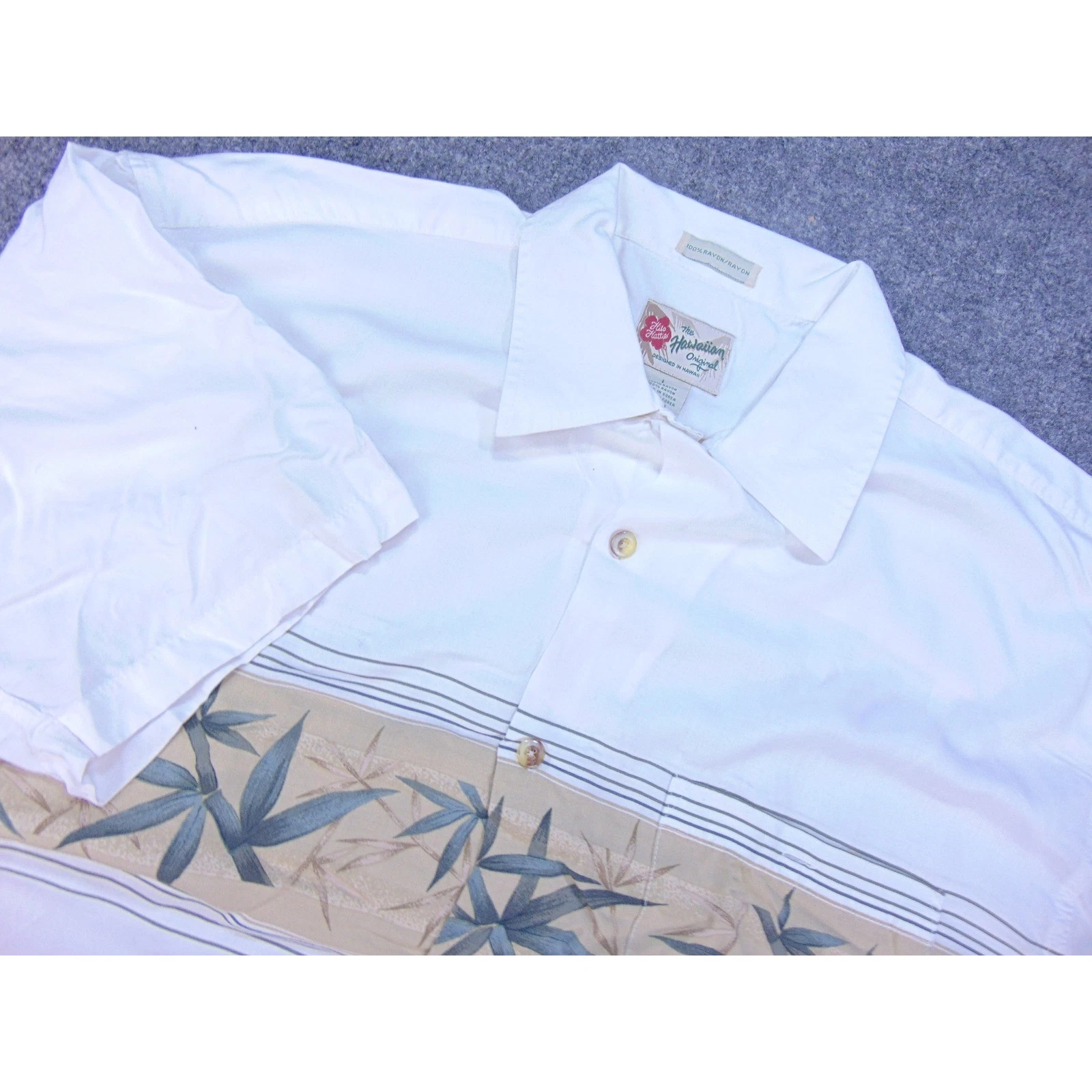 Hilo Hattie Shirt Men Large White Rayon Bamboo Leaf Aloha Tropical Camp Hawaiian
Opens in a new wind