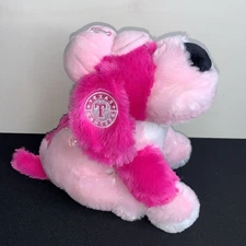 Genuine Merchandise FOCO  9" Texas Rangers MLB Dog Plush Stuffed Animal Pink Hat