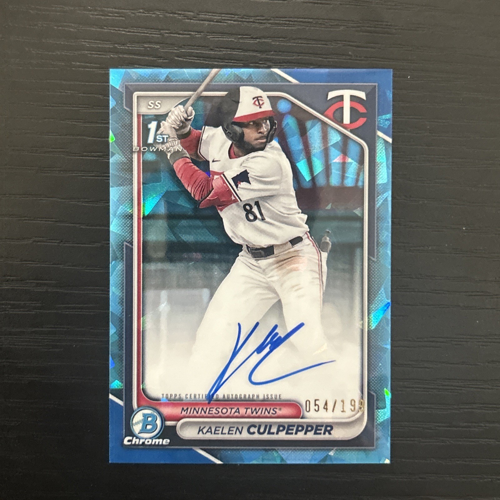 2024 Bowman Chrome Draft Sapphire Kaelen Culpepper 1st Rookie AUTO 54/199 TWINS
