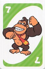 Donkey Kong UNO Card #7 Super Mario Nintendo Mattel Trading Card