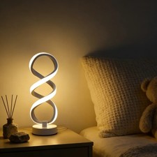 LED Spiral Table Lamp Nordic Eye-Caring USB Desk Light Bedroom Nightstand Home