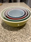 Vintage Set of 4 Pyrex Nesting Bowls 401, 402, 403, 404 Primary Colors