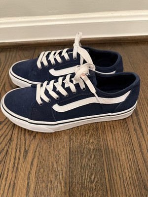 Vans Filmore Decon Shoes Mens 8 Womens 9.5 Blue White Suede Skateboarding