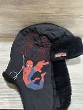 Marvel Ultimate SPIDER-MAN Winter Hat Ear Flaps Black And Red
